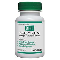 BHI Spasm Pain Cramp/Spasm Natural, Safe Homeopathic Relief - 100 Tablets