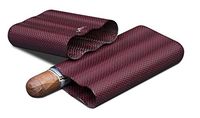 Visol Products Kevlar Lightweight Cigar Case, Holds 3 Cigars of Up to 58 Ring Gauge, Red