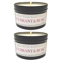 2 Pack Currant & Rose Scented Candles | Strong Scented Candles for Men & Women | All-Natural Non-Toxic Soy Candles, Scented Candles | Tin Travel Candle | Relaxing Aromatherapy Matte Black 8 oz