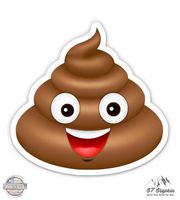 GT Graphics Poop Emoji Smiling - 5" Vinyl Sticker - For Car Laptop I-Pad - Waterproof Decal