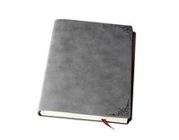 ExquisiteGuide A5 Notebook,A5 Leather Journal Notebook,Hardbound Insert Bullet Journaling (Gray)