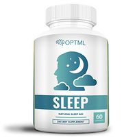 OPTML Sleep (60 Capsules), Insomnia, Stress, Anxiety Relief, Sleep Aid & Mood Enhancer, Drift Into Deep Sleep Fast, L-Tryptophan, Melatonin, Valerian Root, Chamomile, Magnesium