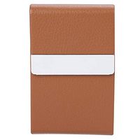 Cigarette Case, Cigarette Storage Organizer, Fashionable Cigar Cigarette Case Tobacco Lighter Holder PU Leather Storage Box(Beige)