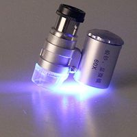 HUIJUNWENTI New Mini 60X Microscope LED Jewellery Loupe UV Currency Detector Portable Magnifier Magnifying Glass Eye Lens with LED Light