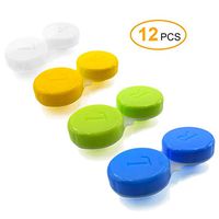 JumpyFire 12 PCS Colourful Contact Lens Cases, Mini Travel Disposable Contact Lens Case Kit