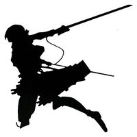 Attack ON Titan Anna Leonhart Silhouette Logo Stickers Symbol 5.5" Decorative DIE Cut Decal for Cars Tablets LAPTOPS Skateboard - Black
