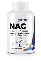 Nutricost N-Acetyl L-Cysteine (NAC) 600mg, 240 Veggie Capsules - Non-GMO, Gluten Free, Vegetable Caps (240 Caps)