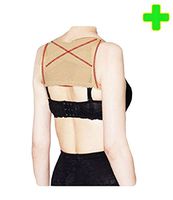 HealthyNees Women's Upper Shoulder Back Posture Straightener Prevents Humpback Relief Pain Support Strap (S/M)