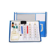 JKANGH 24 Cups Cupping Set Plastic, Vacuum Suction Chinese Acupoint Therapy, Home Medical, for Body Massage Pain Relief Physical Therapy Excreting Toxins with Pump Gun