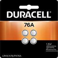 Duracell 76A LR44 Battery 1.5 Volt Alkaline 20 Pack (+50% More Power)