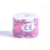 MXO Kinesiology Tape for Athletes,Cotton Base Fabric,Acrylic Adhesive,Water Resistant 180% Elasticity,Full Range of Motion,Latex ANG zinc Free,2in X 16.4ft,Color-Camo Pink
