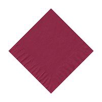 600 Burgundy (12 Pks of 50) 2 Ply 10" X 10" Plain Solid Color Beverage Cocktail Napkins