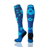 Compression Socks Women & Men - Best for Running,Medical,Athletic Sports,Flight Travel, Pregnancy (Flower, Large/X-Large)