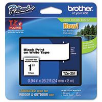 3 Pack TZe Standard Adhesive Laminated Labeling Tape, 1w, Black on White by BROTHER INTL. CORP. (Catalog Category: Labels, Label Makers, Tags & Stamps / Label Makers / Tapes, Labels, Ribbons")