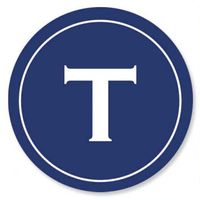 Blue Round Initial Personalized Envelope Seals- Set of 72 Flat Sheet Stickers