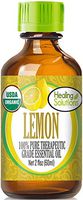 Organic Lemon Essential Oil (100% Pure - USDA Certified Organic) Best Therapeutic Grade Essential Oil - 60ml