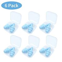 Earplugs-6pack, Sleep Earplugs, Waterproof, Hypoallergenic-Swim, Concert, Earplugs- Travel Pouch Airplane Work Study Washable Reusable Reusable Carry Blue