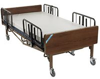 Drive Medical 15302bv-Pkg Full Electric Heavy Duty Bariatric Hospital Bed, with Mattress & 1 Set of T Rails & Free Opc Medical Utility Bag