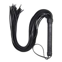 a-YUEYUE Soft PU Leather Whip Flogger Paddles for Daddy Adults Couples - Black