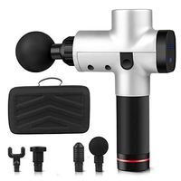 Massage Gun for Athletes - Handheld Powerful Deep Tissue Muscle Massager Ultra Quiet Professional Impact Massage Gun,6 Adjustable Speed,6 Attachments and Portable Bag (Silver)