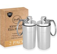 Keychain Pill Holder (2-Pack).The Best Aluminum Pill Organizer Ever! JOHNBEE Waterproof Pill Case for Outdoor Travel