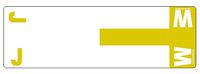 Smead AlphaZ NCC Color-Coded Labels, Letters J&W, Yellow, 100 Labels per Pack (67161)