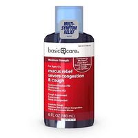 Basic Care Mucus Relief Severe Congestion & Cough; Helps Relieve Cold Symptoms, 6 Fluid Ounces