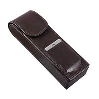 Lxc Smoking Set/Cigar Humidors Leather Box moisturizing Portable Cigarette case Travel Carrying Cigar Bag Leather can Put Down 2 Cigars with Stainless Steel Cigar Scissors Creative Men's Gift b