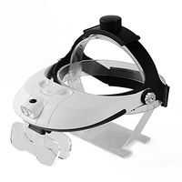 Illumination Hd Portable Head Wearing Magnifying Glass Watch Repair Reading Magnifying Glass Surgery Magnifying Glass and Interchangeable Lenses 1.0X 1.5X 2.0X 2.5X 3.5X Led Light Magnifying Glass
