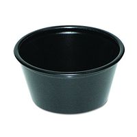 Boardwalk YS200E Plastic Soufflé Cups, 2 oz., Black, 200/Bag, 12 Bags/Carton