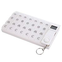 Weekly Digital Pill Organizer 7 Days 28 Compartments Medicine Box with 5 Groups Alarm Reminder and Luminous LCD Back Light for Medications Supplements Vitamins - White