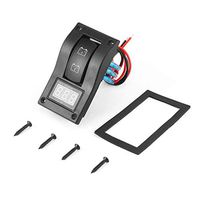 Liobaba Waterproof 12-24V LED Dual Digtal Voltmeter Battery Test Panel Rocker Switch for Car Motorcycle Truck Marine Boat
