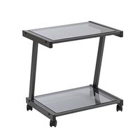 Scranton & Co Smoked Glass Printer Cart in Graphite Black