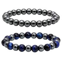 MILAKOO Distance Bracelet for Couples Hematite Bracelet for Relief Pain