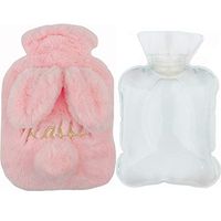 Rabbits Design Hot Water Bottle Hot Water Bag Pain Cold Cover Large Size 250ML 700ML 1200ML 3Sizes Pink (Size : 1200ml)