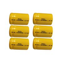 1/2 C Size 1/2 D Size Rechargeable NI-MH Btteries 1.2v Count (6PC1/2D 2400mAH))