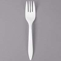 Dart F6BW 6 1/8" Medium Weight White Plastic Fork - 1000/Case