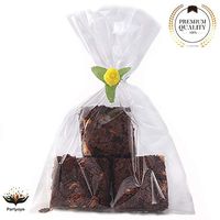 Plastic Party Favor Bags 60-Pack – 6x9 Treat Bags with Ties for Birthdays, Graduation, Baby Showers, and More – Cellophane Wedding Favor Bags with Beautiful Floral Ties – Clear Treat Bags by Partyoyo