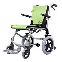 Wheelchair Manual Folding Elderly Stylish Portable Patient Aluminum Alloy Small Travel (Color : Green)