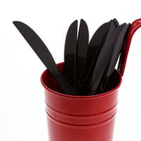 AmerCare Medium-Heavy Weight Unwrapped Black Polystyrene Knives, Case of 1000