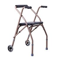 Elderly Walker with Seat Pulley Folding Walker Non-Slip Four-Legged Cane Disabled Walker Thickened Steel Pipe is Safe and Stable - Can Be Used for Dual Use,A