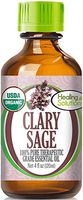 Organic Clary Sage Essential Oil (100% Pure - USDA Certified Organic) Best Therapeutic Grade Essential Oil - 120ml