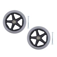 2 Pieces Wheelchair Front Caster - Wheelchair Wheels Replacement - Heavy Duty & Anti-Slip – Bearing 5/16 inch & Whole Diameter 6 inch