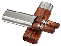 Personalized Visol Ryland Natural Wood & Stainless Steel Cigar Case