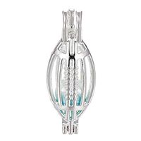 10pcs Bright Silver Football Soccer Charms Pearl Cage Locket Beads Cage Pendant Jewelry Making Supplies-for Oyster Pearls, Essential Oil Diffuser, Fun Gifts (Football)