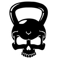 32 & Willys Skull Kettlebell Premium Decal 5" White |Kettle Bell | Crossfit | Spartan Races | Burpees | Lift | Weights | WOD | car Truck Van Laptop MacBook Bumper Sticker