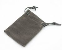 Pack of 25 3" X 2" Gray Velvet Gift Bags Drawstring Jewelry Pouches Candy Bags Wedding Favors