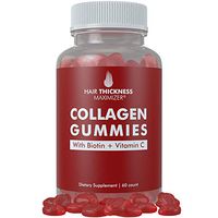 Collagen Gummies for Hair Growth - Best Tasting Collagen Gummy Bear for Faster Hair Growth by Hair Thickness Maximizer. Hydrolyzed Collagen + Hair Thickening Biotin and Vitamin C for Women and Men
