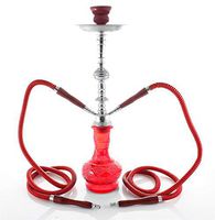 2 hose 20" Red Hookah shisha nargila bar narguile nargile glass water Vase Sale