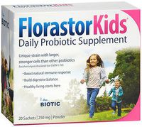 Florastor Kids Daily Probiotic Supplement 250 mg Sachets, Tutti-frutti - 20 packets, Pack of 2